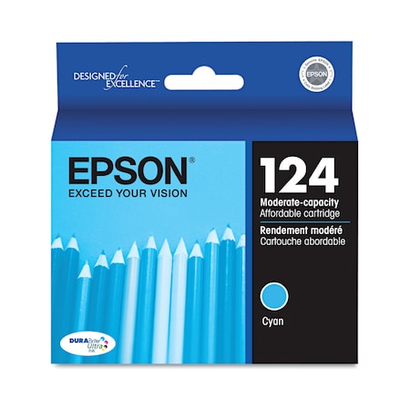 Epson T124220S, 124, DURABrite Ultra Ink, Cyan T124220-S